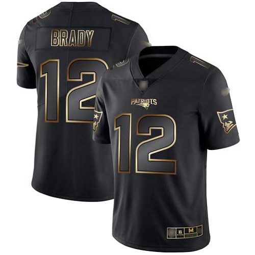New England Patriots Football #12 Vapor Untouchable Limited Black Gold Men Tom Brady NFL Jersey->new england patriots->NFL Jersey